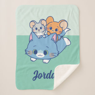 Anime Tom, Jerry, and Tuffy Sherpa Blanket
