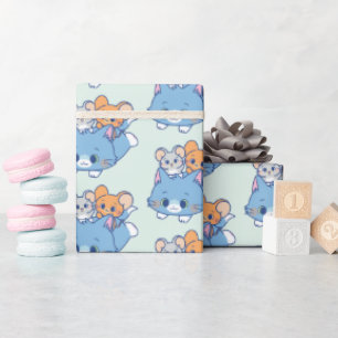 Anime Tom, Jerry, and Tuffy Wrapping Paper