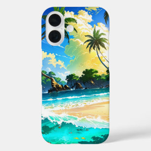 Anime Tropical Beach Paradise iPhone 16 Case