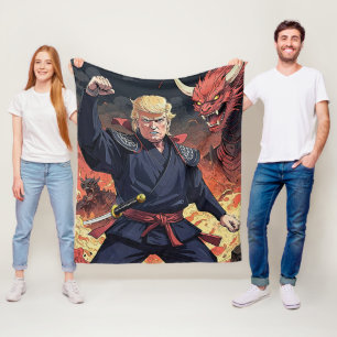 Anime Trump - Fist Raised Fleece Blanket
