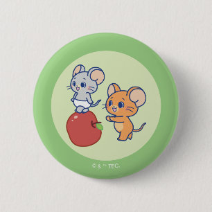 Anime Tuffy and Jerry Apple Rolling 2 Inch Round Button