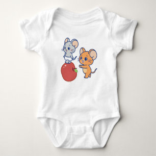 Anime Tuffy and Jerry Apple Rolling Baby Bodysuit