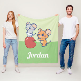 Anime Tuffy and Jerry Apple Rolling Fleece Blanket