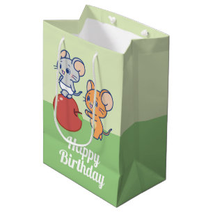 Anime Tuffy and Jerry Apple Rolling Medium Gift Bag