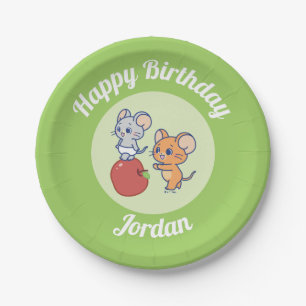 Anime Tuffy and Jerry Apple Rolling Paper Plate