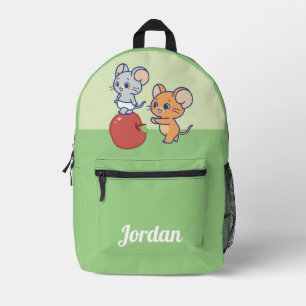 Anime Tuffy and Jerry Apple Rolling Printed Backpack