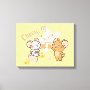 Anime Tuffy and Jerry Cheers to Cheese Canvas Print