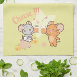 Anime Tuffy and Jerry Cheers to Cheese Kitchen Towel
