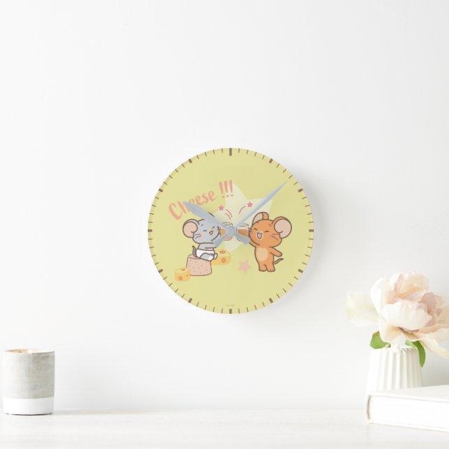 Anime Tuffy and Jerry Cheers to Cheese Round Clock (Home)