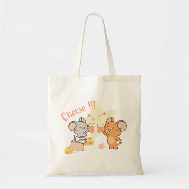 Anime Tuffy and Jerry Cheers to Cheese Tote Bag (Front)