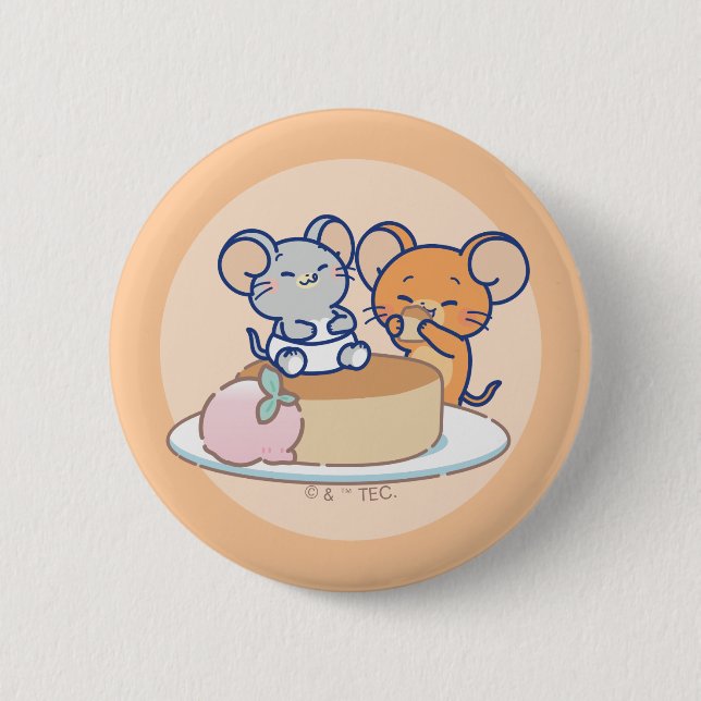 Anime Tuffy and Jerry Cheesecake 2 Inch Round Button (Front)