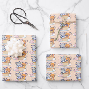 Anime Tuffy and Jerry Cheesecake Wrapping Paper Sheet