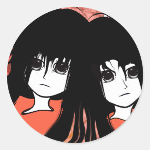 Anime Twins Classic Round Sticker
