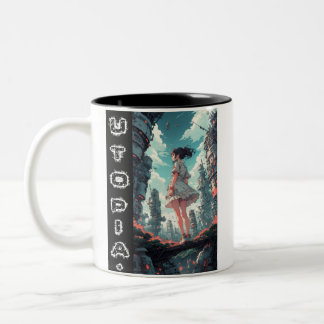 Anime Utopia Into The Future Design Two-Tone Coffee Mug