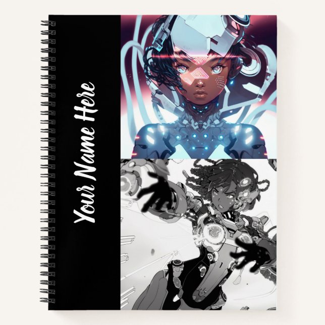 Anime Variety Cover  8.5" x 11" Spiral Sketchbook Notebook (Front)