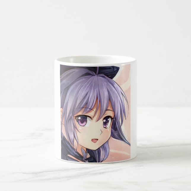 Anime violet-haired girl violet eyes coffee mug (Center)
