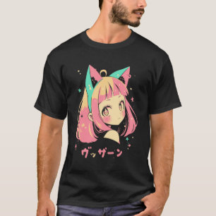 Anime Waifu Cute Anime Manga Cat Girl Sweet Retro T-Shirt