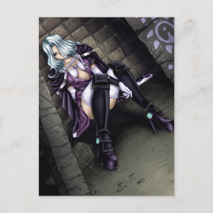 Anime Warrior Girl Postcard