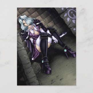 Anime Warrior Girl Postcard