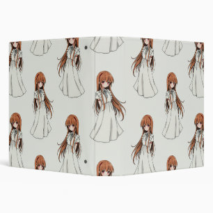 Anime Weeb Girl Manga Pattern Design  Binder