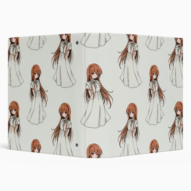 Anime Weeb Girl Manga Pattern Design  Binder (Background)