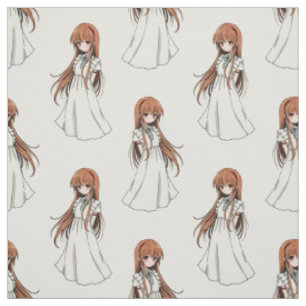 Anime Weeb Girl Manga Pattern Design Fabric