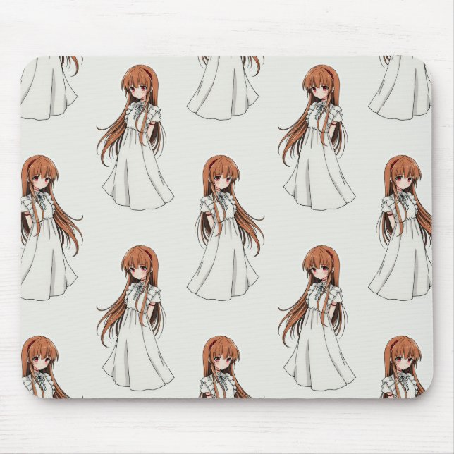Anime Weeb Girl Manga Pattern Design  Mouse Pad (Front)