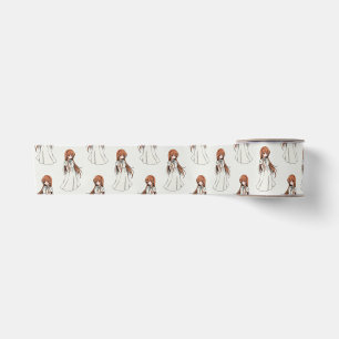 Anime Weeb Girl Manga Pattern Design  Satin Ribbon