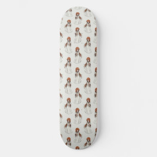 Anime Weeb Girl Manga Pattern Design  Skateboard