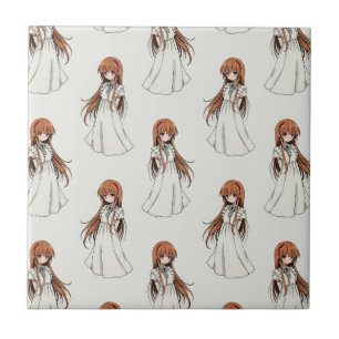 Anime Weeb Girl Manga Pattern Design  Tile