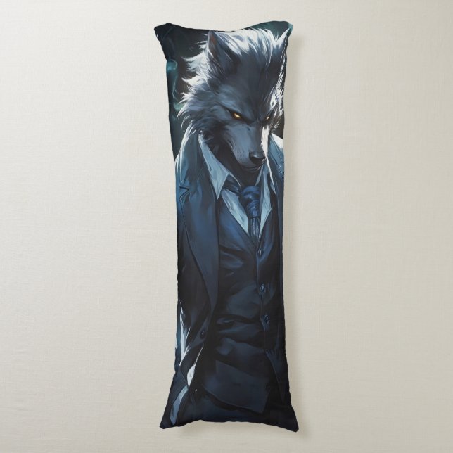 Anime Werewolf Gentleman Body Pillow (Front Vertical)
