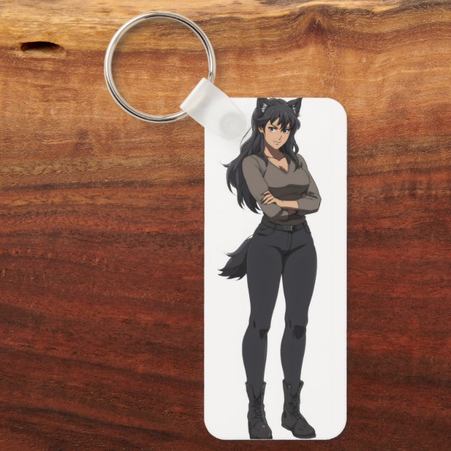 Anime Werewolf Woman Keychain (Front)