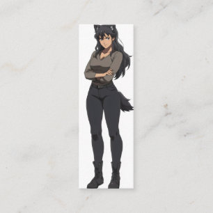 Anime Werewolf Woman Mini Business Card
