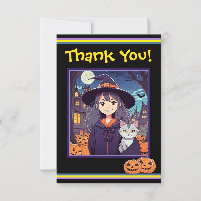 Anime Witch Thank You Card (Front)