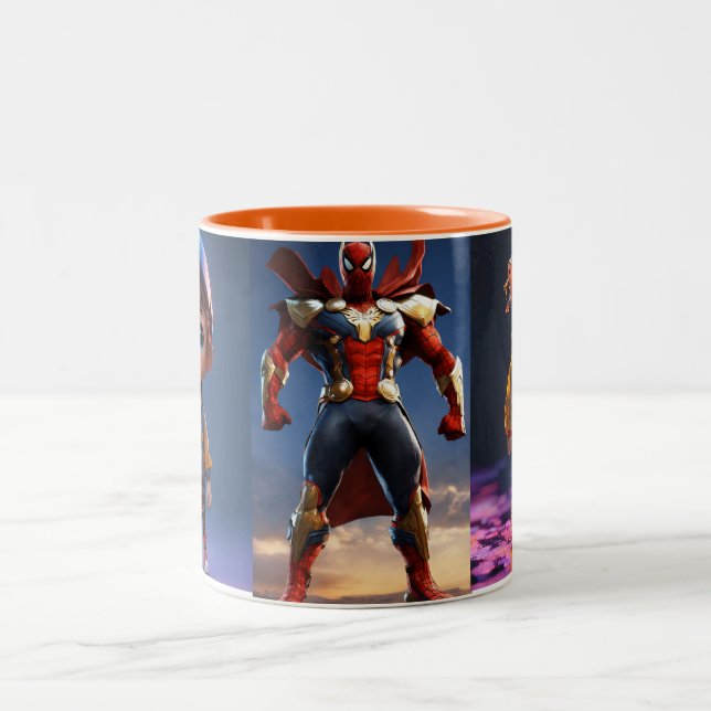 Anime with black and Gary tattoos Two-Tone Coffee Mug (Center)