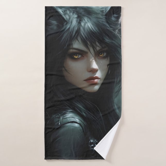 Anime Wolf Girl Bath Towel (Bath Towel)