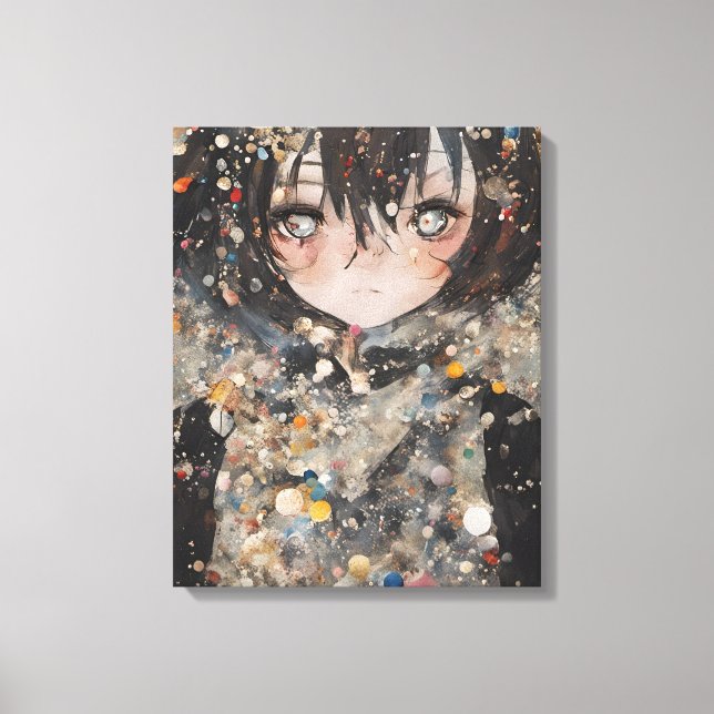 Anime Woman Collage Canvas Print (Front)