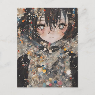 Anime Woman Collage Postcard