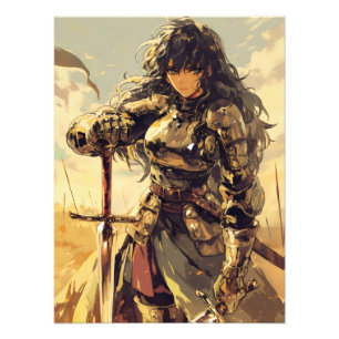 Anime Woman Knight Fantasy Photo Print