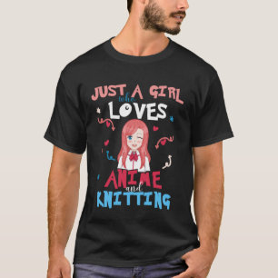 Anime Women Teen Girl Who Loves Knitting T-Shirt