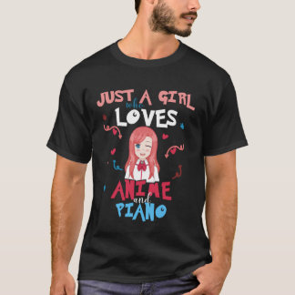 Anime Women Teen Girl Who Loves Piano T-Shirt
