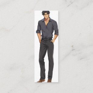 Anime Zaddy Handsome Man Mini Business Card