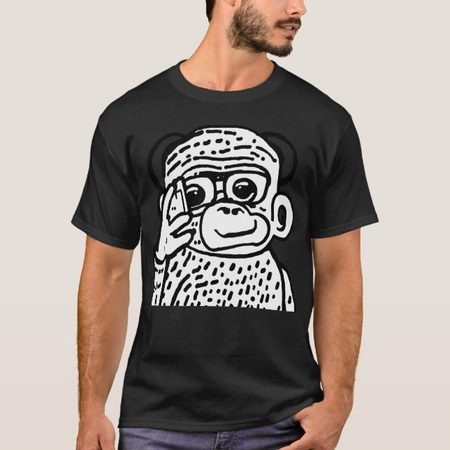 AnimeStyle Monkey with Smartphone vintage T-Shirt (Front)