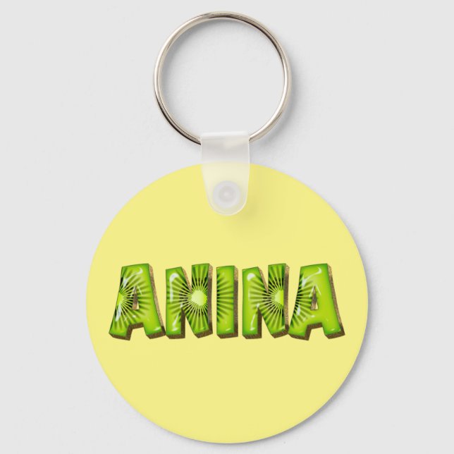 Anina Name Kiwi Design Keychain (Front)