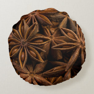 Anise Stars Pattern Round Pillow