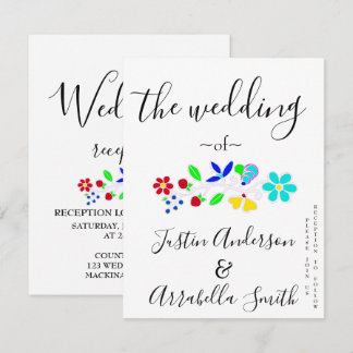 Anishinaabe Floral Strawberry Wedding Invitation