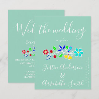 Anishinaabe Floral Strawberry Wedding Invitation