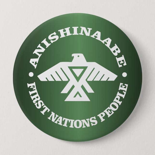 Anishinaabe (Ojibwe, Chippewa) 4 Inch Round Button (Front)