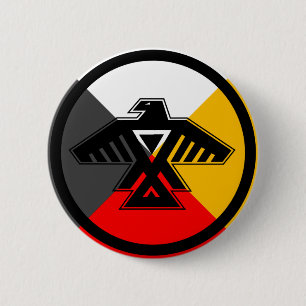 Anishinaabe Thunderbird in the Four Directions 2 Inch Round Button