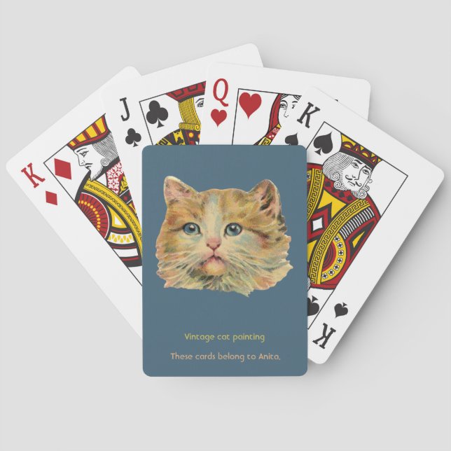 ANITA ~ CAT LOVERS ~ VINTAGE CAT ~ Ginger ~ Playing Cards (Back)